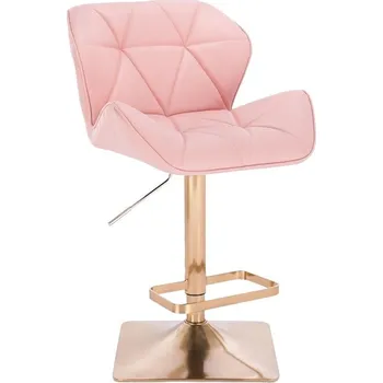 Barová židle LuxuryForm DESIGN Barová židle MILANO na zlaté hranaté podstavě - růžová