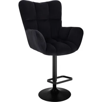 Barová židle LuxuryForm DESIGN Barové křeslo AURORA VELUR na černém talíři - černé