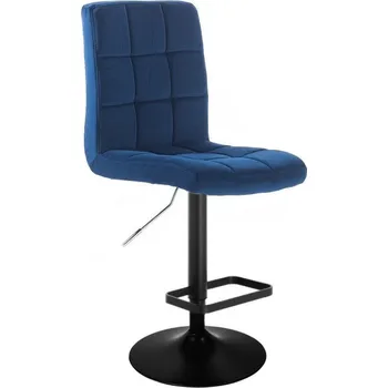 Barová židle LuxuryForm DESIGN Barová židle TOLEDO VELUR na černém talíři - modrá