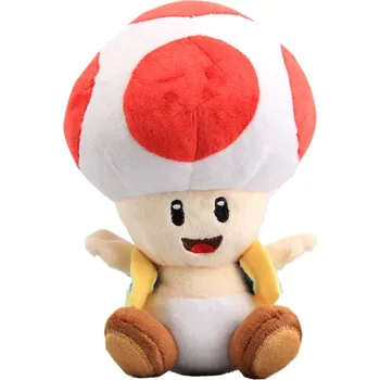 plyšák Plyšová hračka Super Mario Toad červená houba 17cm