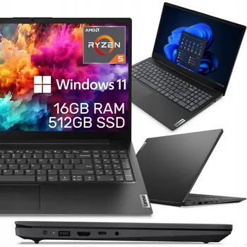 Notebook Notebook Lenovo V15 G4 15,6" AMD Ryzen 5 16 GB / 512 GB černý