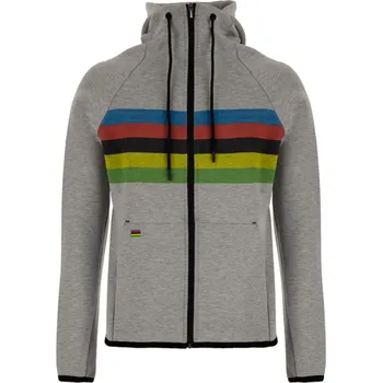 Cyklistická bunda SANTINI mikina - UCI RAINBOW - šedá
