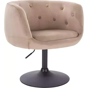 LuxuryForm DESIGN Křeslo MONTANA VELUR na černém talíři - latte