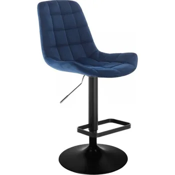 Barová židle LuxuryForm DESIGN Barová židle PARIS VELUR na černém talíři - modrá