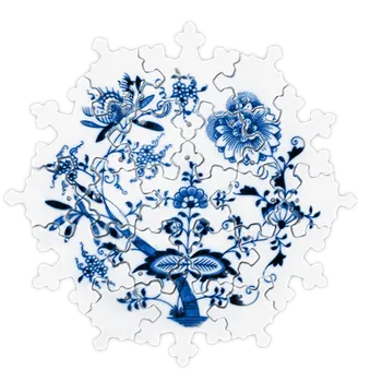 Vánoce Cibulák Cibulákové puzzle 19 dílů 24cm Originál Český porcelán Dubí