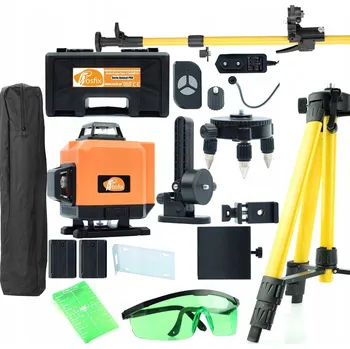 Měřící laser KŘÍŽOVÝ LASER VODOROVNÝ 360° + STATIV, TYČ 350CM, BRÝLE A TERČ