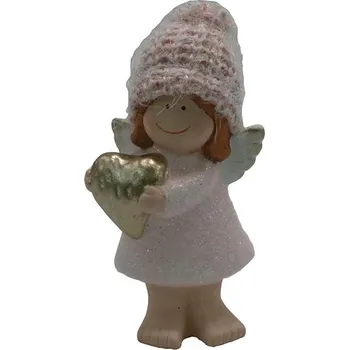 Vánoční dekorace GOBA Vánoční dekorace - andělka růžová, stojící, 13 cm