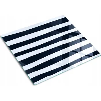 Obraz Kuchyňská Deska Tvrzené Sklo Servírovací S Grafikou Proužky 60x52 cm