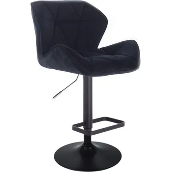 Barová židle LuxuryForm DESIGN Barová židle MILANO VELUR na černém talíři - černá