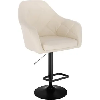 Barová židle LuxuryForm DESIGN Barová židle ANDORA na černém talíři - krémová