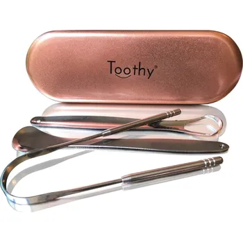 Škrabka na jazyk Toothy Škrabky na jazyk 3 ks, Rose Gold