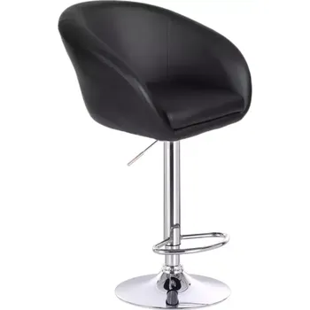 Barová židle LuxuryForm DESIGN Barová židle VENICE na stříbrném talíři - černá