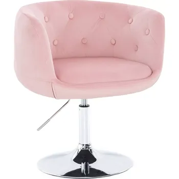 LuxuryForm DESIGN Křeslo MONTANA VELUR na stříbrném talíři - růžové