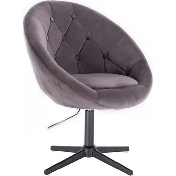 LuxuryForm DESIGN Křeslo VERA VELUR na černém kříži - tmavě šedé