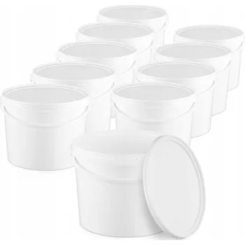 kbelík 10x Plastový kbelík 10 Litrů Bílý pro POTRAVINY