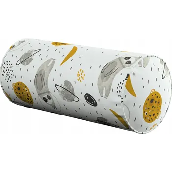 Polštář Yellow Tipi Válec Ruby bílo-šedý