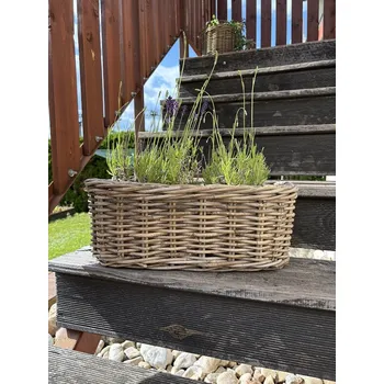 Květináč Velký oválný ratanový květináč