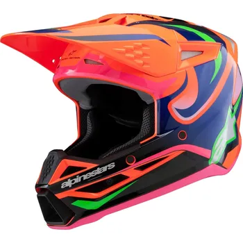 Helma na motorku Přilba s-m3 edice haiden deegan, alpinestars, dětská (oranžová fluo/fialová/růžová/zelená, vel. m)