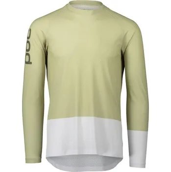 cyklistický dres Pánský Cyklo dres POC MTB Pure LS Jersey - Prehnite Green/Hydrogen White Velikost: XL