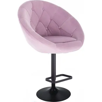 Barová židle LuxuryForm DESIGN Barová židle VERA VELUR na černém talíři - levandule