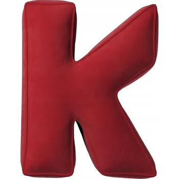 Polštář Polštář velurový písmeno K, 40 cm VELKÝ červený