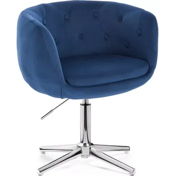 LuxuryForm DESIGN Křeslo MONTANA VELUR na stříbrném kříži - modré