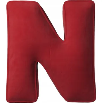 Polštář Polštář velurový písmeno N, 40 cm VELKÝ červený