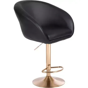 Barová židle LuxuryForm DESIGN Barová židle VENICE na zlatém talíři - černá