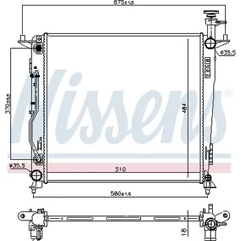 Chladič motoru Chladič, chlazení motoru NISSENS 606428