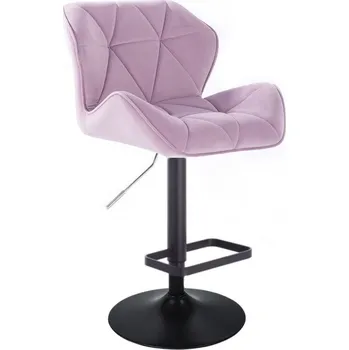 Barová židle LuxuryForm DESIGN Barová židle MILANO VELUR na černém talíři - levandule