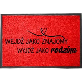 Rohožka VCHODOVÁ ROHOŽKA ČERVENÁ 40X60 STYLOVÁ VTIPNÁ DOMÁCÍ DEKORACE S POTISKEM HIT