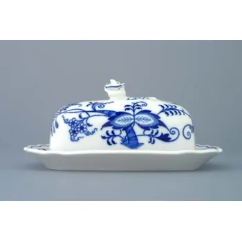 Dóza na potraviny Cibulák Máslenka hranatá malá 16,5cm x12,7cm 450g Originál Český porcelán Dubí