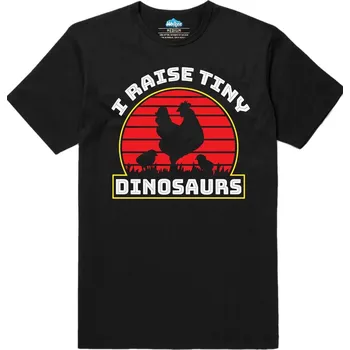Pánské tričko Pánské tričko Slepičí Park Chovám malé Dinosaury (Velikost: 4XL, Barva: Černá)