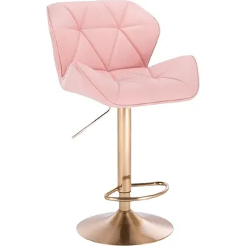 Barová židle LuxuryForm DESIGN Barová židle MILANO na zlatém talíři - růžová