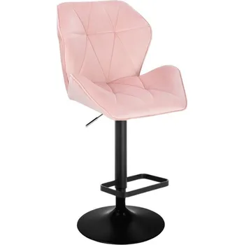 Barová židle LuxuryForm DESIGN Barová židle MILANO MAX VELUR na černém talíři - světle růžová