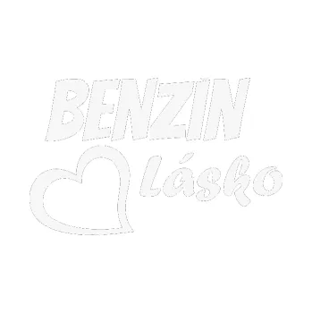 Polep vozidla SAMOLEPKA Benzín Lásko (09 - bílá) NA AUTO, NÁLEPKA, FÓLIE, POLEP, TUNING, VLASTNÍ TEXT, TISK, AUTOSAMOLEPKY.cz, POLEPY, OBRÁZEK, LOGO, SAMOLEPKY