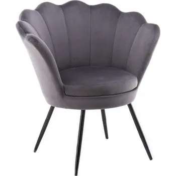 LuxuryForm DESIGN Křeslo FREY VELUR s černými nohami - tmavě šedé