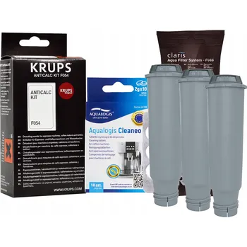 Kávovar Sada filtrů Krups KRUPS F08801 3ks, Odvápňovač Krups F054, Cleaneo