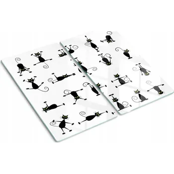 Obraz Kuchyňské Multifunkční Dekorativní Desky Tvrzené Sklo Kočky 2x30x52 cm