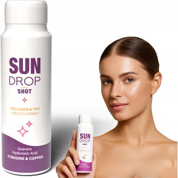 Přípravek na opalování SUN DROP Collagen Tan Beauty Drink pro OPALOVÁNÍ s guaranou 80ml - Shot pro krásné opálení
