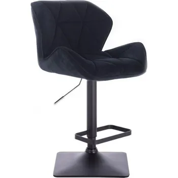 Barová židle LuxuryForm DESIGN Barová židle MILANO VELUR na černé hranaté podstavě - černá (VPT)