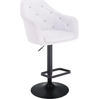 Barová židle LuxuryForm DESIGN Barová židle ROMA na černém talíři - bílá