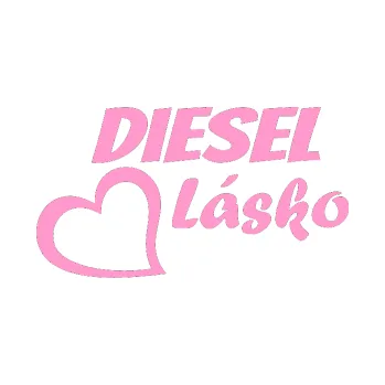 Polep vozidla SAMOLEPKA Diesel Lásko (24 - světle růžová) NA AUTO, NÁLEPKA, FÓLIE, POLEP, TUNING, VLASTNÍ TEXT, TISK, AUTOSAMOLEPKY.cz, POLEPY, OBRÁZEK, LOGO, SAMOLEPKY