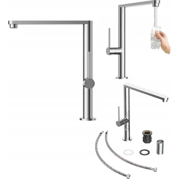 Vodovodní baterie Kuchyňská stojánková baterie Granitan Velmo stříbrná