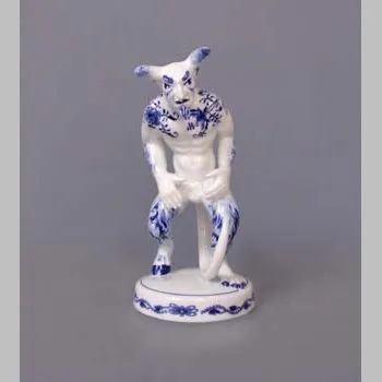 Figurína Cibulák Čert Belzebub 18cm Originál Český porcelán Dubí