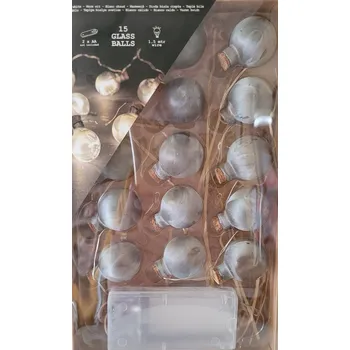 Vánoce Světelný řetěz LUXURIANCE 150 cm na baterie, bílý