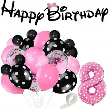 Balónek BALÓNKY sada narozeniny 8 let MYŠKA MINI MINNIE