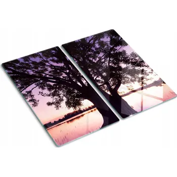 Obraz Dekorativní Desky Tvrzené Sklo na Krájení Strom a jezero 2x30x52 cm