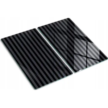 Obraz Skleněné kuchyňské desky na krájení s ozdobnou grafikou Šedé pruhy 2x30x52 cm