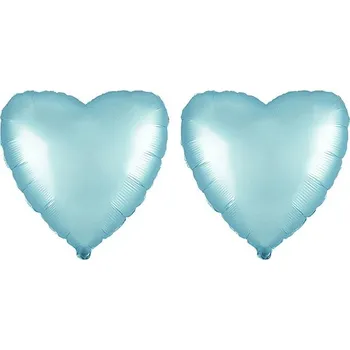 Balónek FLEXMETAL Balón foliový - srdce, pastelové modré, valentýn / svatba, 45 cm, 2 ks